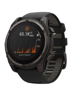 Часы Garmin Fenix 8 —51mm Solar Sapphire Carbon Gray DLC Titanium Black / Pebble Gray