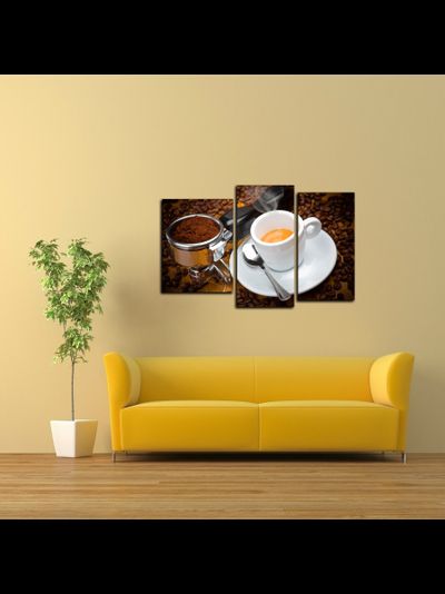 Модульная картина "Свежемолотый кофе"