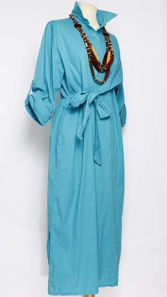 Платье - рубашка "БАНТ" голубое, оранжевое, лайм р.46-48