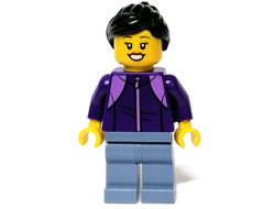 Woman, Black Hair, Dark Purple Jacket, Sand Blue Legs, Ice Skates, n/a (hol277)