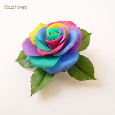 Брошь-заколка "Радужная роза".