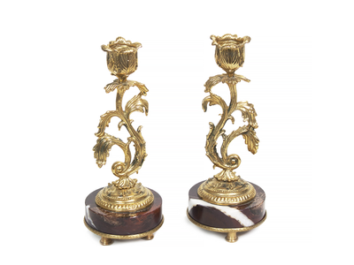 Интерьерные подсвечники из натуральных камней и бронзы