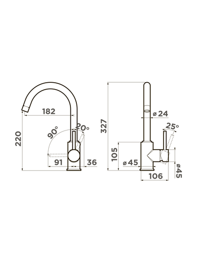 Смеситель OMOIKIRI SHINAGAWA- P PL