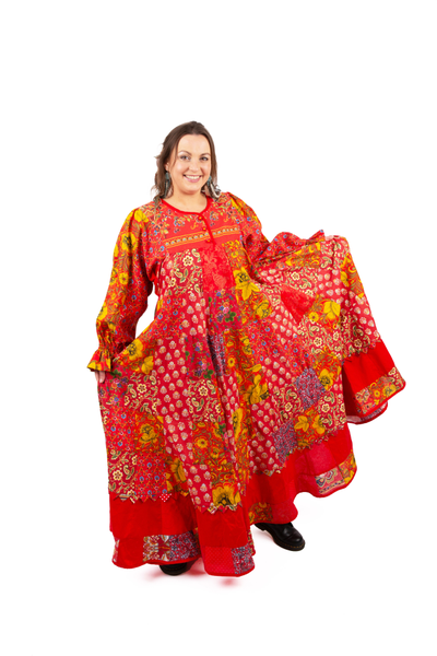 Лоскутное платье в русском стиле "Вечерний Звон"