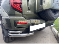 Защита заднего бампера двойная угловая Папа Тюнинг d76/42 для TANK 400 2023-