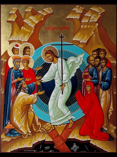 Воскресение Христово. Рукописная икона. 50х60см.