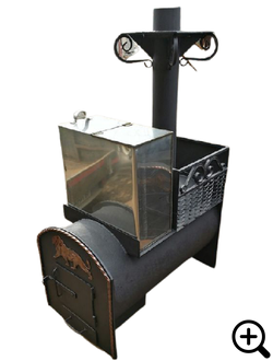 Дровяная банная печь с выносной топкой АНГАРА-1, открытая каменка