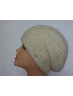 Итальянский берет белый Vizio Италия 6726 со стеклярусом фото