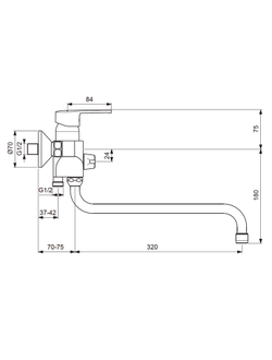 Смеситель для ванны и душа VIDIMA UNO BA240AA однорычажный