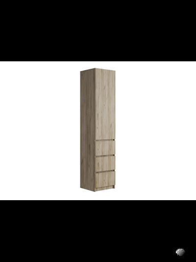 Бохо ШК-003 шкаф с ящиками 1 ств Дуб Крафт Серый/Кашемир