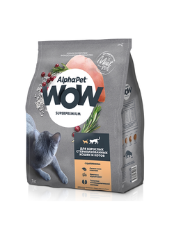 AlphaPet (АльфаПет) WOW Superpremium сухой корм для стерилизованных кошек с цыпленком 7 кг