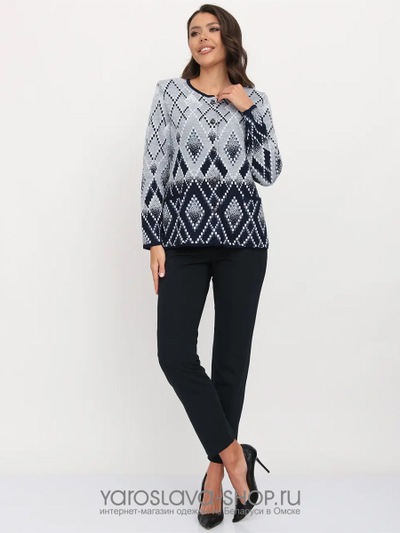 Жакет полуприлегающего силуэта в серо-синем цвете (модификация 1)