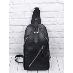 Кожаный кросс-боди рюкзак Crespino black (арт. 
3106-51)