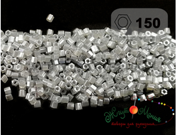 Toho Hexagon 11/0 150 Глянцевый дымчато-серый с жемчужным блеском