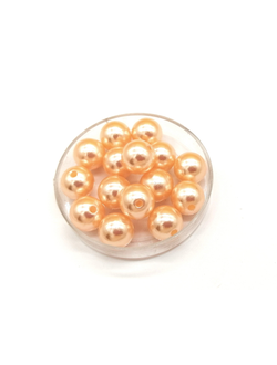 Бусины пластиковые под жемчуг 10 мм, цвет персиковый
