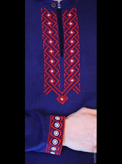 Русская льняная рубаха "Живая вода", 44-60