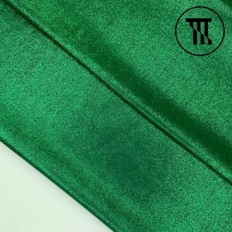 Трикотаж с напылением, цв. Изумрудно-зеленый