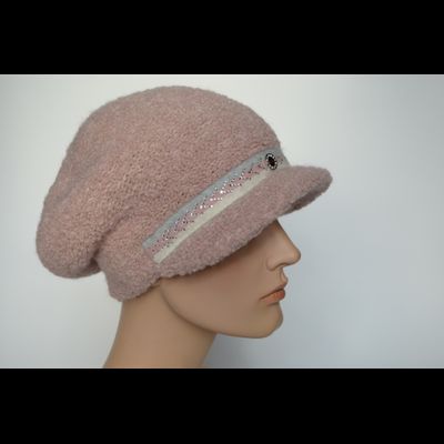 Розовая кепка женская из альпака Vizio Италия 9014 WK