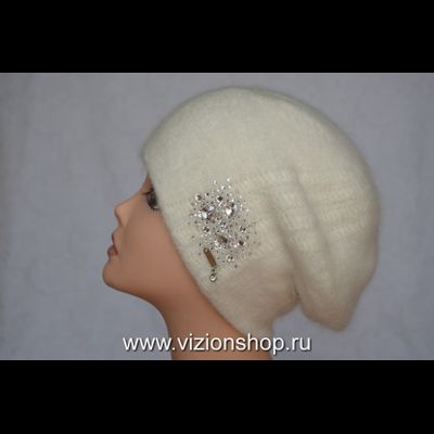 Женский берет белый зима 2020 vizio италия фото вязаных беретов белого цвета для женщин