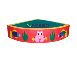 «Сухой бассейн» с аппликацией (угловой) - Подводный мир, красный