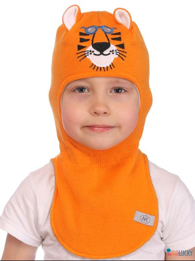 Шапка-шлем &quot;Тигренок&quot; 19202-02, цвет оранжевый, р. 52-54
