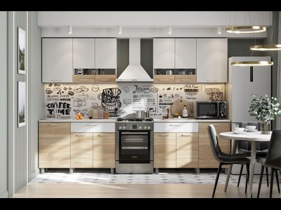 Кухонный гарнитур "КГ - 4(1200)" Белый / Дуб Сонома / Белый / Антарес  (SV)