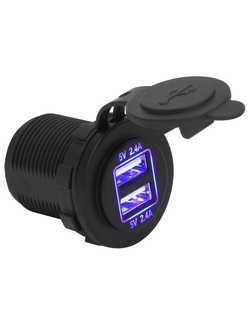 Гнездо питания с USB-разъемами, 4,8 А, подсветка