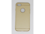 Защитная крышка силиконовая iPhone 7 с вырезом под логотип, золотистая