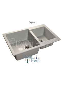 Мраморная мойка GRANFEST GF-P780K 2 чаши, с разморозкой