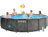 Каркасный бассейн INTEX GreyWood Prism Frame Premium (круг) 4.57 х 1.22 м ; артикул 26742