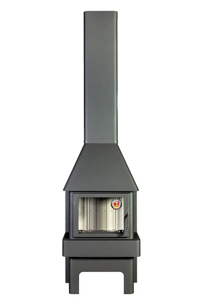 Камин Бавария три стекла графит / черный, Экокамин (Россия)