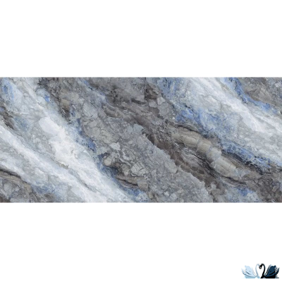 Керамогранит FMAX The Wizard Of Oz 6mm glossy 120x280 см серо - голубой