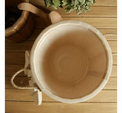 Запарник из липы, пластиковая вставка, 13л, с крышкой