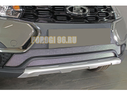 Защита радиатора Lada Largus 2021- / Largus Cross 2021- (2 части) chrome низ