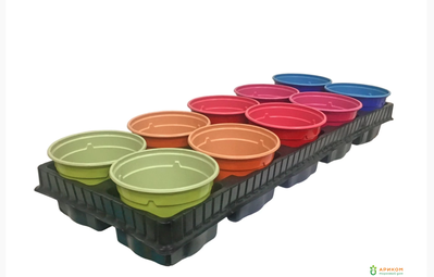 Набор для рассады Rainbow 10 горшков 10,5*8см и поддон