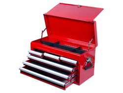 Ящик инструментальный, 6 выдвижных ящиков и отсек, красный KING TONY 87411-6B