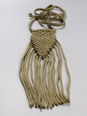 Подвеска Бохо макраме "Кольцо бахрома" оливковая