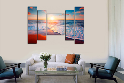 Модульная картина "Волны закат спокойствие"