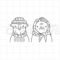 штамп дедушка и бабушка