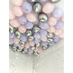 Шары под потолок "Сиреневый с розовым" (50 шт)