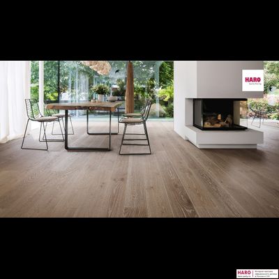 Паркетная доска Haro Дуб Коричневый Выбеленный Маркант 4V 527304