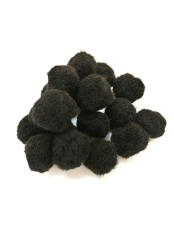 Помпоны декоративные, 25 мм черные (упаковка 20 штук)