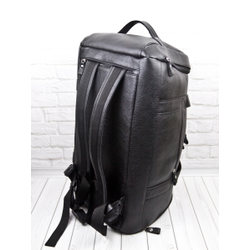 Кожаная дорожная сумка / рюкзак Napoli black 
(арт. 4034-01)