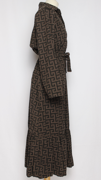 Платье-рубашка Бохо "ОРНАМЕНТ1" шоколад р.44-46