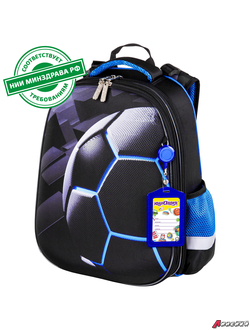 Ранец ЮНЛАНДИЯ EXTRA с дополнительным объемом, 2 отделения, «Soccer ball», 38×29×18 см. 270677