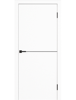 КОМПЛЕКТ ДВЕРИ "L-1" Белая гладкая, чёрная кромка