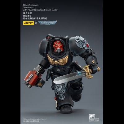 Терминатор Черных Храмовников (Warhammer 40K) - КОЛЛЕКЦИОННАЯ ФИГУРКА 1/18 Black Templars Terminator with Power Sword and Storm Bolter (JT03097) - JOYTOY