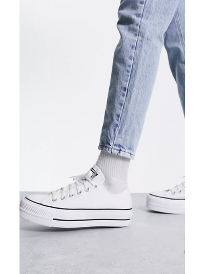 Кеды Converse All Star Low Top белые низкие на платформе