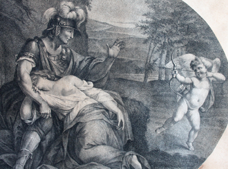"Античный сюжет" гравюра Hyacinthe Rigaud / Lofanato 1793 год