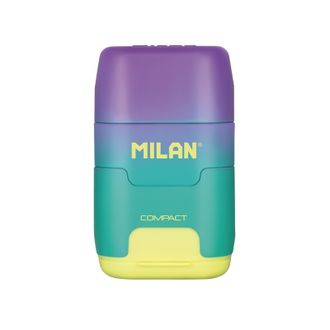 Ластик-точилка Milan COMPACT SUNSET ластик из синт кауч изумрудно-желтая